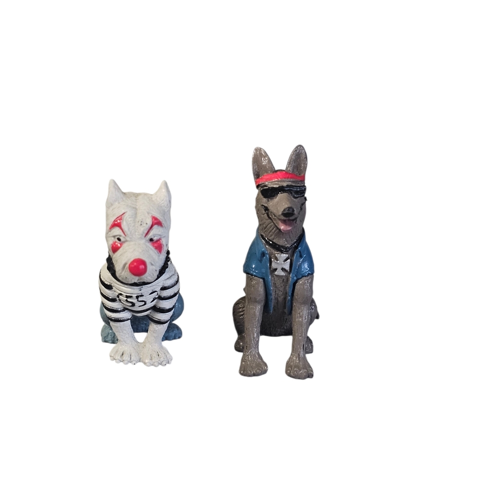 Vintage Homies Dogpound Figures, Set Of Two, Wolfgang And Clown Pitbull Dog